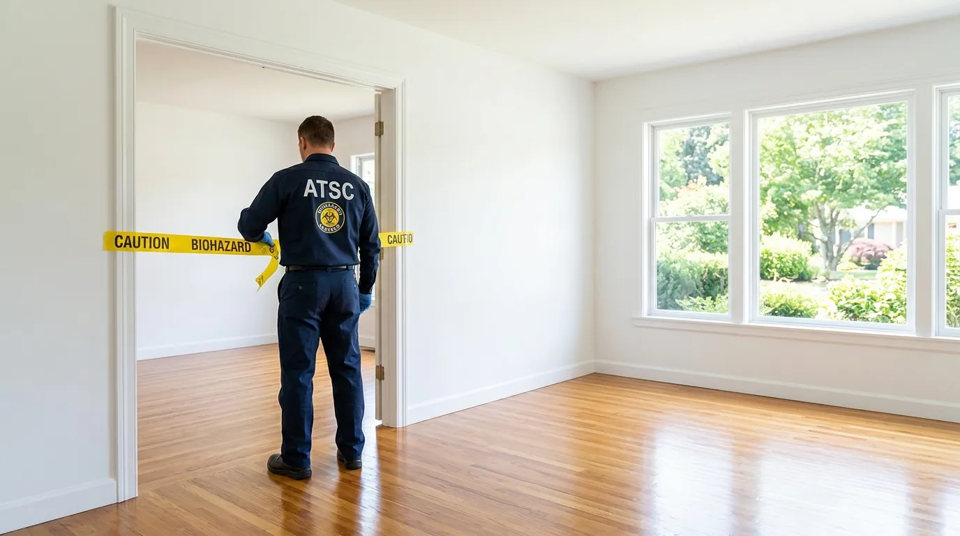 Certified biohazard cleanup crew performing Crime Scene Cleanup in East Bridgewater